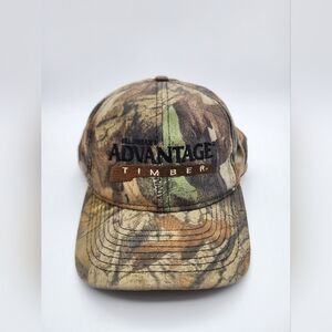 Vintage Bill Jordan's Advantage Timber Camouflage Snap Back Ball Cap Advert. Hat